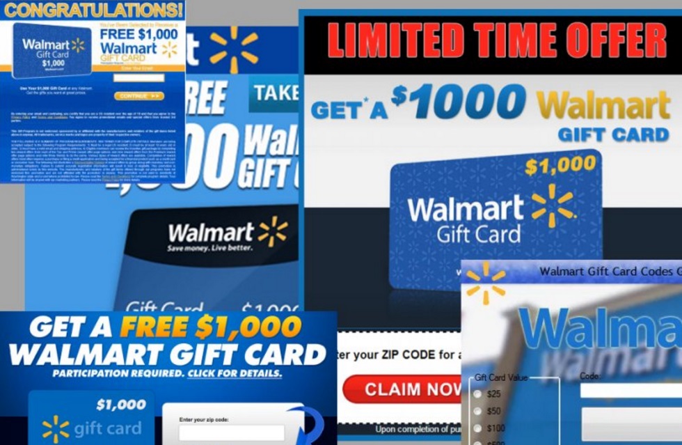 remove 1000 walmart gift card winner pop-up ads