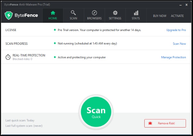 remove bytefence anti malware