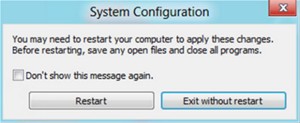 Systemkonfiguration-Neustart